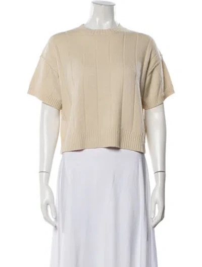 Pre-owned Allude Virgin Wool Crew Neck Sweater In Neutrals