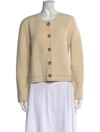 Pre-owned Allude Virgin Wool Crew Neck Sweater In Neutrals