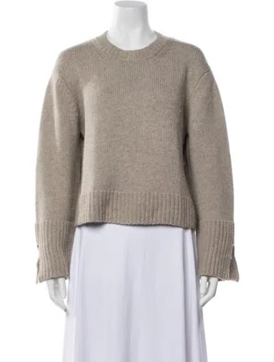 Pre-owned Allude Virgin Wool Crew Neck Sweater In Neutrals