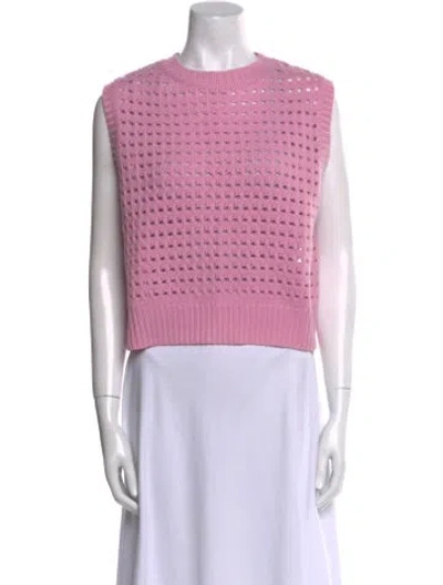 Pre-owned Allude Virgin Wool Crew Neck Sweater In Pink