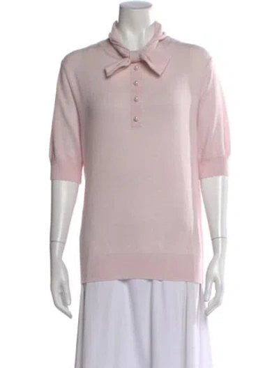 Pre-owned Allude Virgin Wool Crew Neck Sweater In Pink