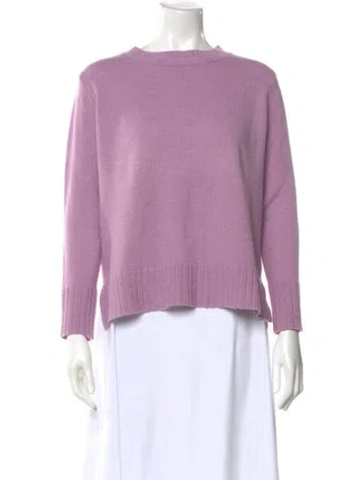Pre-owned Allude Virgin Wool Crew Neck Sweater In Purple