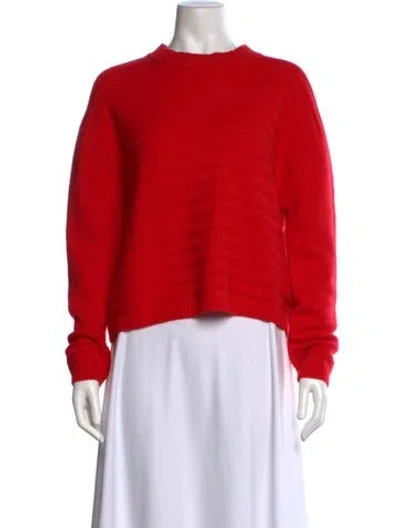 Pre-owned Allude Virgin Wool Crew Neck Sweater In Red
