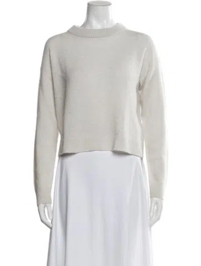 Pre-owned Allude Virgin Wool Crew Neck Sweater In White