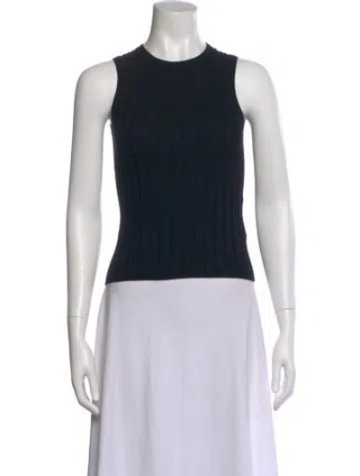 Pre-owned Allude Virgin Wool Crew Neck Top In Black
