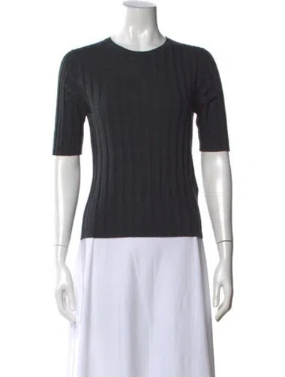 Pre-owned Allude Virgin Wool Crew Neck Top In Gray