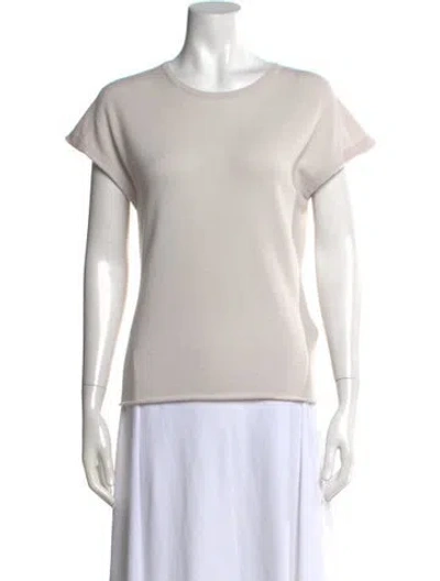 Pre-owned Allude Virgin Wool Crew Neck Top W/ Tags In Neutral