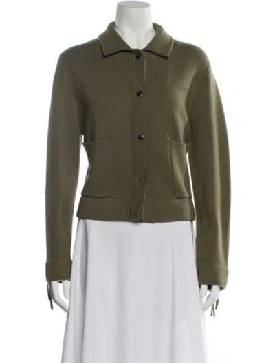 Pre-owned Allude Virgin Wool Denim Jacket In Green