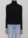 Allude Black Wool Turtleneck In Black