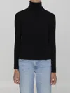 Allude Black Wool Turtleneck In Multi