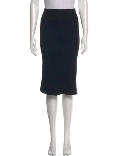 Pre-owned Allude Virgin Wool Knee-length Skirt In Black
