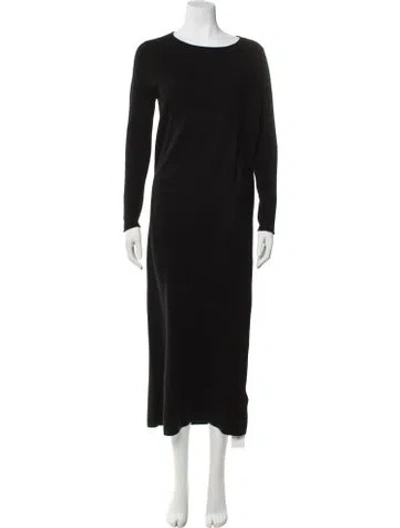 Pre-owned Allude Virgin Wool Long Dress In Black
