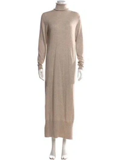 Pre-owned Allude Virgin Wool Long Dress In Neutral