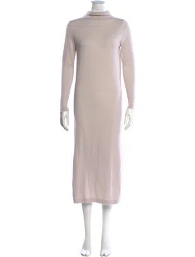 Pre-owned Allude Virgin Wool Long Dress In Pink