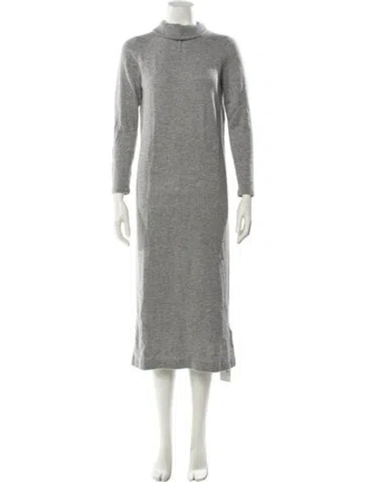 Pre-owned Allude Virgin Wool Midi Length Dress In Gray