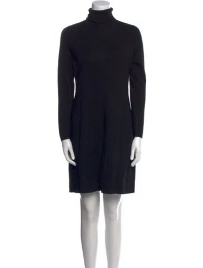 Pre-owned Allude Virgin Wool Mini Dress In Black