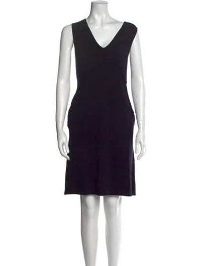 Pre-owned Allude Virgin Wool Mini Dress In Black