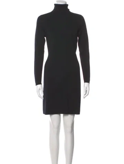 Pre-owned Allude Virgin Wool Mini Dress In Black
