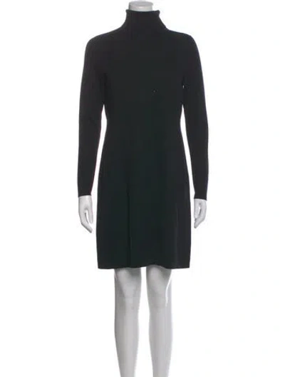 Pre-owned Allude Virgin Wool Mini Dress In Black