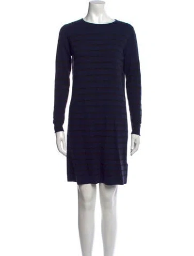Pre-owned Allude Virgin Wool Mini Dress In Blue