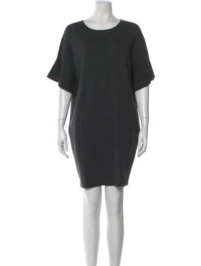 Pre-owned Allude Virgin Wool Mini Dress In Gray