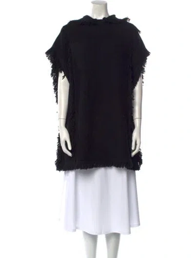 Pre-owned Allude Virgin Wool Mock Neck Sweater In Black