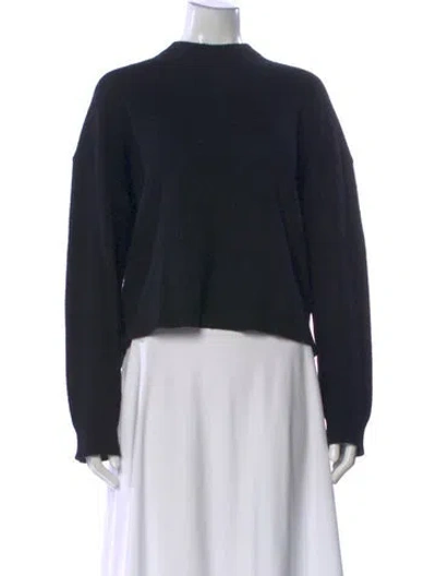 Pre-owned Allude Virgin Wool Mock Neck Sweater In Black
