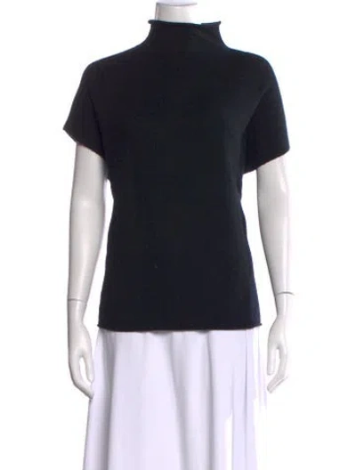 Pre-owned Allude Virgin Wool Mock Neck Sweater In Black