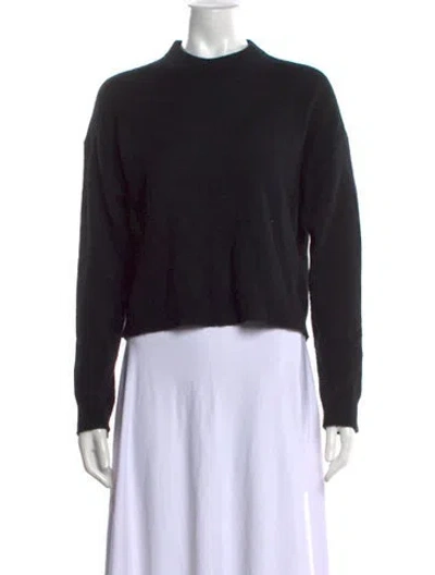 Pre-owned Allude Virgin Wool Mock Neck Sweater In Black