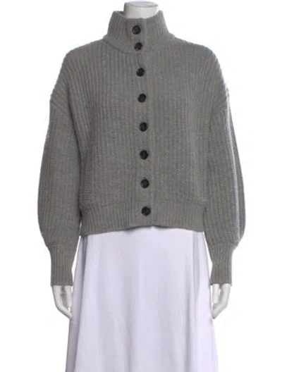 Pre-owned Allude Virgin Wool Mock Neck Sweater In Grey