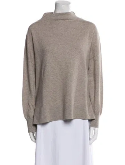 Pre-owned Allude Virgin Wool Mock Neck Sweater In Neutral