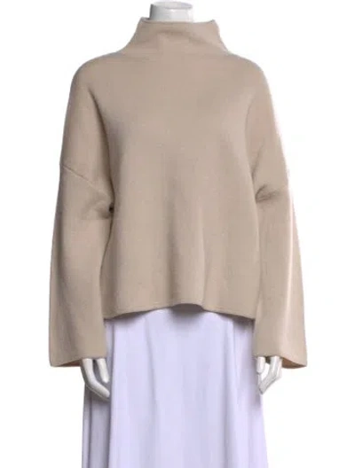 Pre-owned Allude Virgin Wool Mock Neck Sweater In Neutral