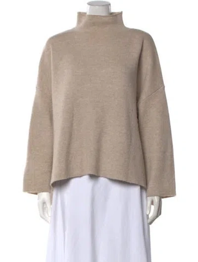 Pre-owned Allude Virgin Wool Mock Neck Sweater In Neutrals
