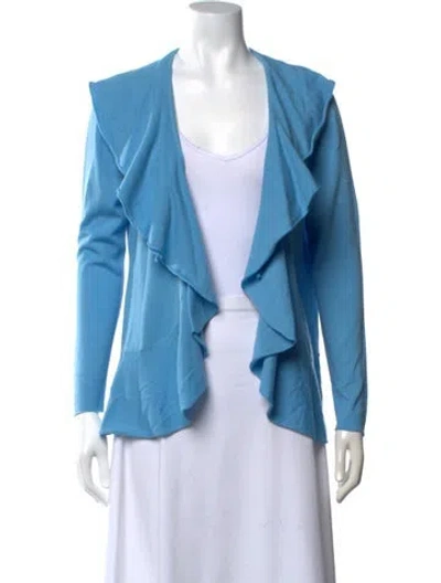 Pre-owned Allude Virgin Wool Open Front Sweater In Blue