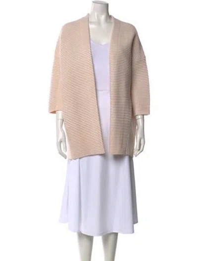 Pre-owned Allude Virgin Wool Open Front Sweater In Neutral