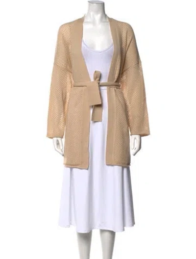 Pre-owned Allude Virgin Wool Open Front Sweater W/ Tags In Neutrals