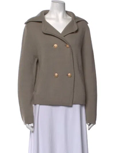 Pre-owned Allude Virgin Wool Open Front Sweater W/ Tags In Neutrals