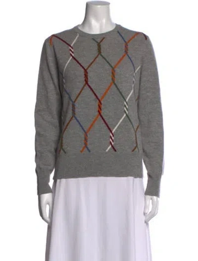 Pre-owned Allude Virgin Wool Patterned Sweater In Grey