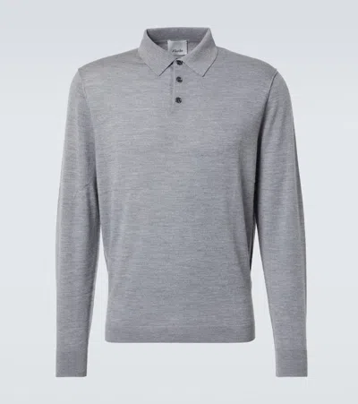 Allude Polopullover Aus Schurwolle In Grau
