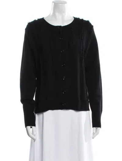 Pre-owned Allude Virgin Wool Scoop Neck Sweater In Black