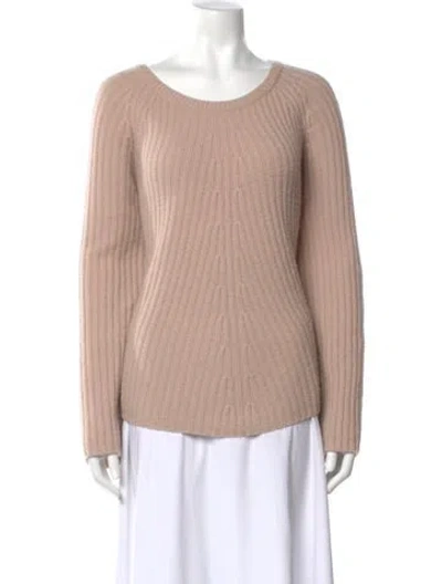 Pre-owned Allude Virgin Wool Scoop Neck Sweater In Pink