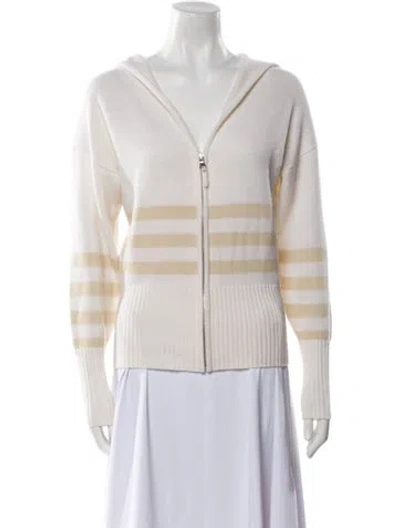 Pre-owned Allude Virgin Wool Striped Evening Jacket W/ Tags In Neutral