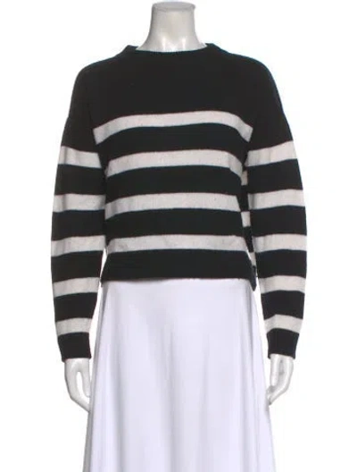 Pre-owned Allude Virgin Wool Striped Sweater In Black