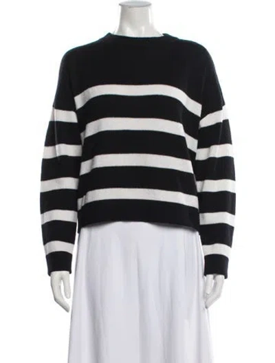 Pre-owned Allude Virgin Wool Striped Sweater In Black
