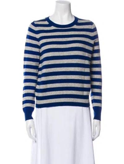 Pre-owned Allude Virgin Wool Striped Sweater In Gray