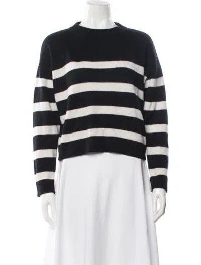 Pre-owned Allude Virgin Wool Striped Sweater In Gray