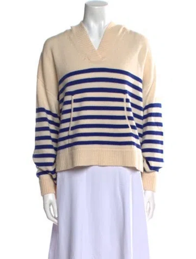 Pre-owned Allude Virgin Wool Striped Sweater In Multi