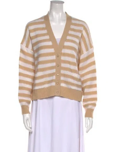 Pre-owned Allude Virgin Wool Striped Sweater In Neutral