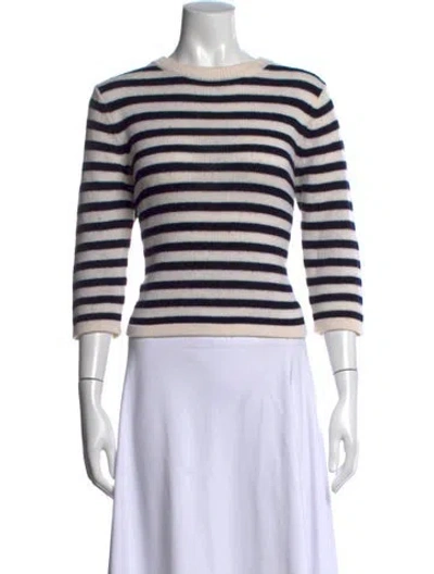 Pre-owned Allude Virgin Wool Striped Sweater In Neutral