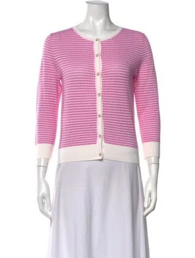 Pre-owned Allude Virgin Wool Striped Sweater In Pink